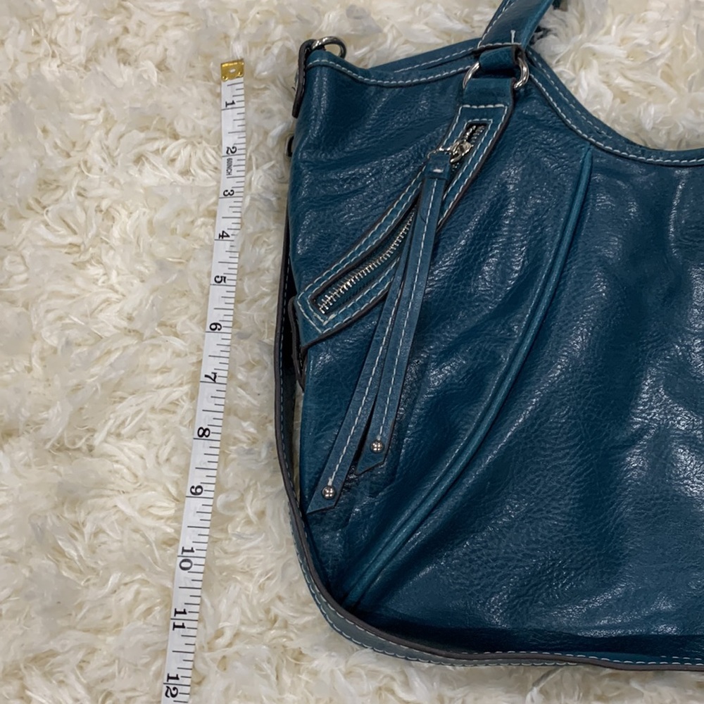 NEW YORK AND COMPANY VEGAN LEATHER SLOUCHY HOBO BAG  - TEAL - Picture 10 of 10